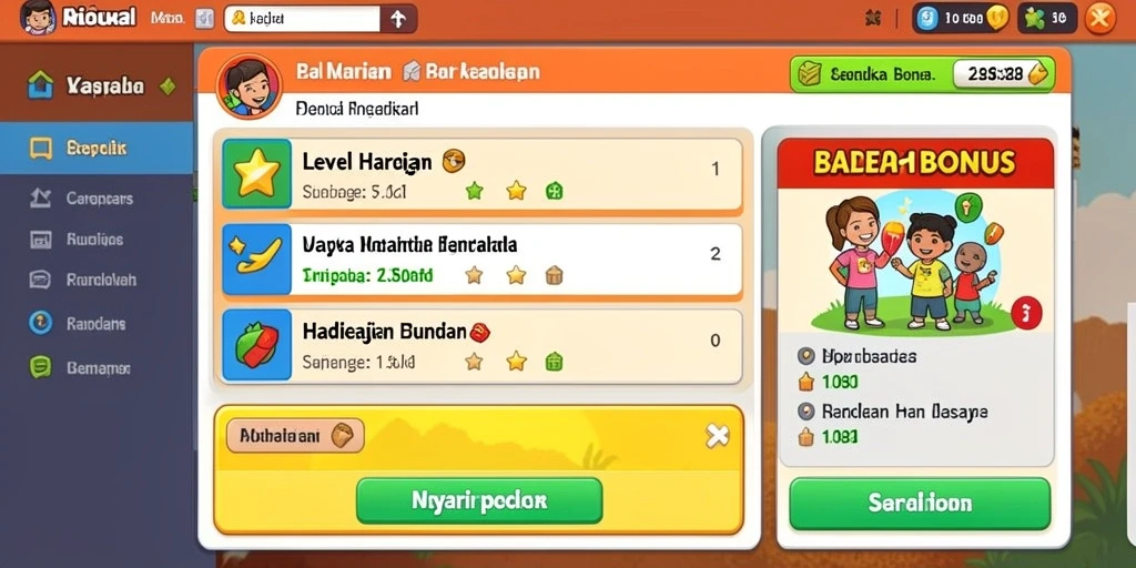 Screenshot dari level permainan yang menantang.